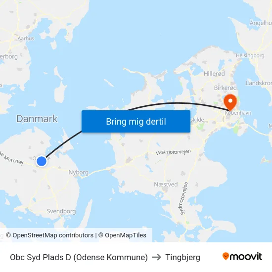 Obc Syd Plads D (Odense Kommune) to Tingbjerg map