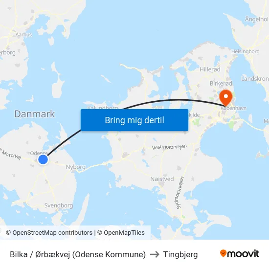 Bilka / Ørbækvej (Odense Kommune) to Tingbjerg map