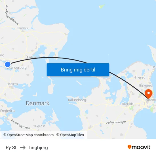 Ry St. to Tingbjerg map