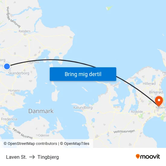 Laven St. to Tingbjerg map