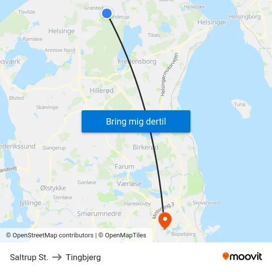 Saltrup St. to Tingbjerg map