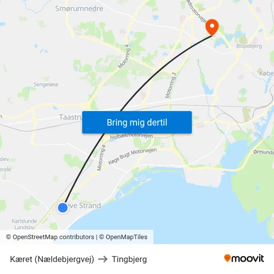 Kæret (Nældebjergvej) to Tingbjerg map