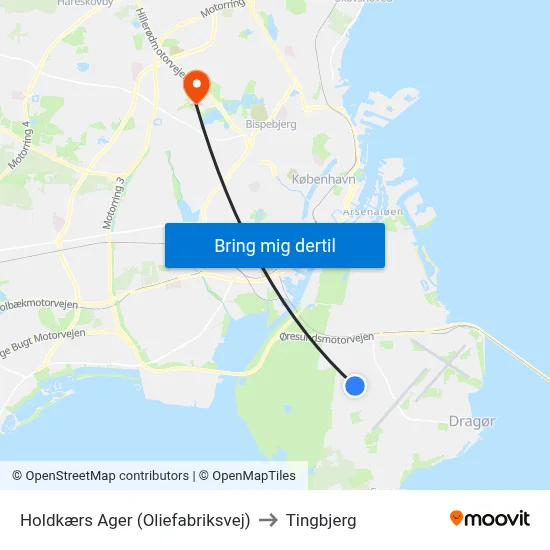 Holdkærs Ager (Oliefabriksvej) to Tingbjerg map