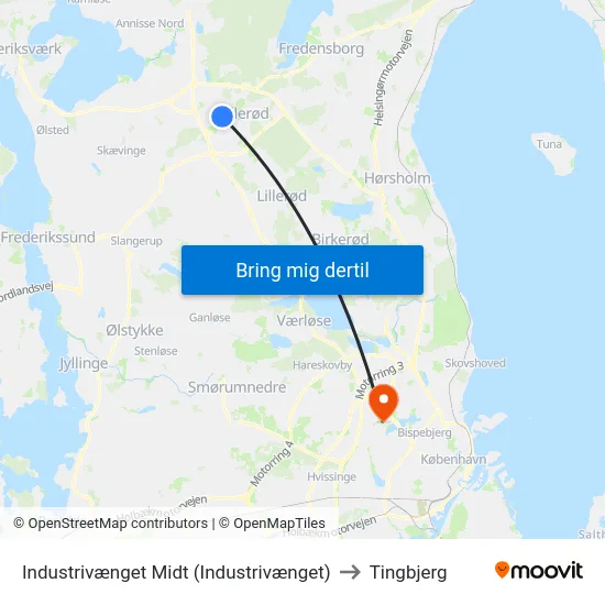 Industrivænget Midt (Industrivænget) to Tingbjerg map