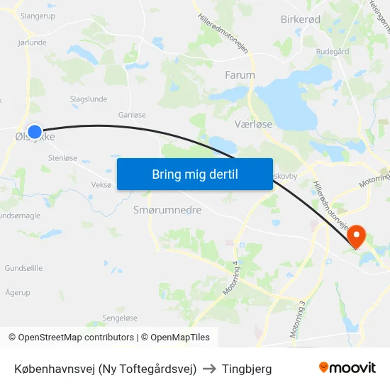 Københavnsvej (Ny Toftegårdsvej) to Tingbjerg map