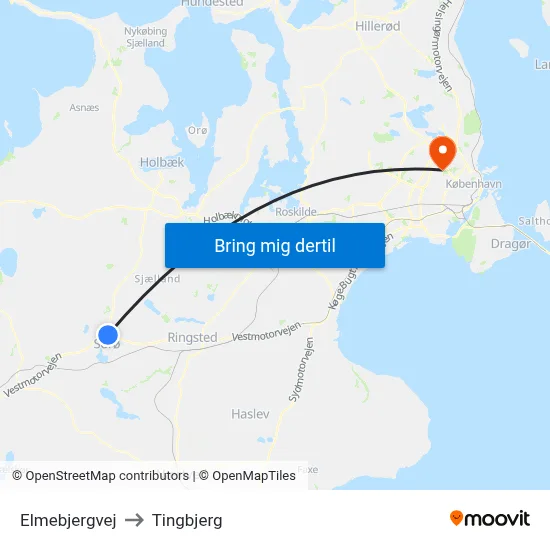 Elmebjergvej to Tingbjerg map