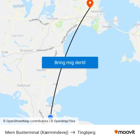 Mern Busterminal (Kærmindevej) to Tingbjerg map