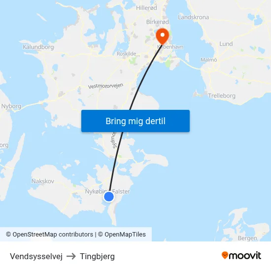 Vendsysselvej to Tingbjerg map