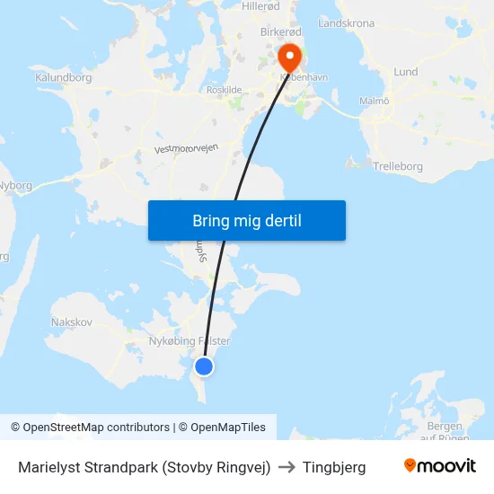 Marielyst Strandpark (Stovby Ringvej) to Tingbjerg map