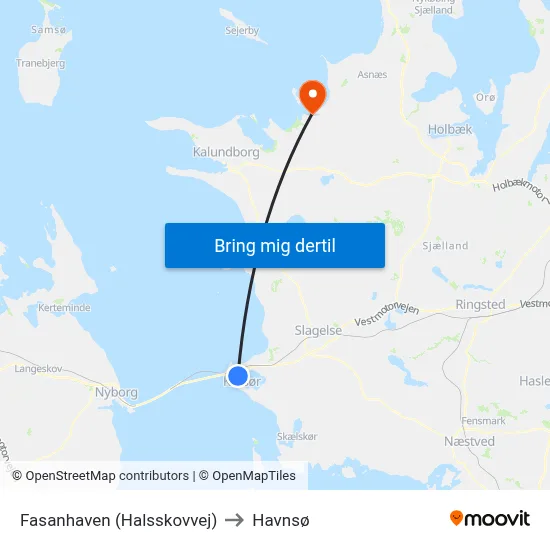 Fasanhaven (Halsskovvej) to Havnsø map