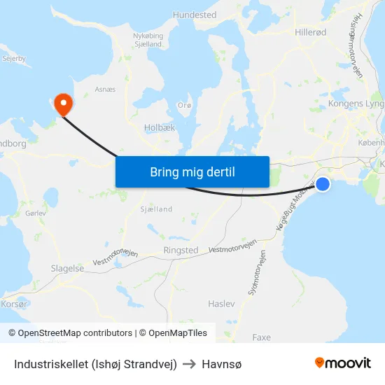 Industriskellet (Ishøj Strandvej) to Havnsø map