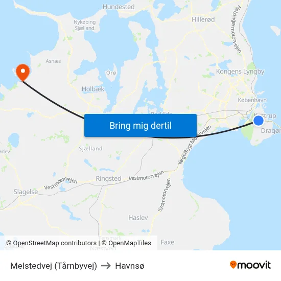 Melstedvej (Tårnbyvej) to Havnsø map