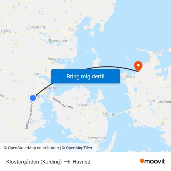 Klostergården (Kolding) to Havnsø map