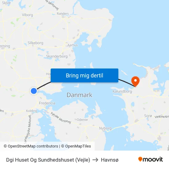 Dgi Huset Og Sundhedshuset (Vejle) to Havnsø map
