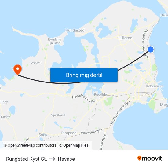 Rungsted Kyst St. to Havnsø map