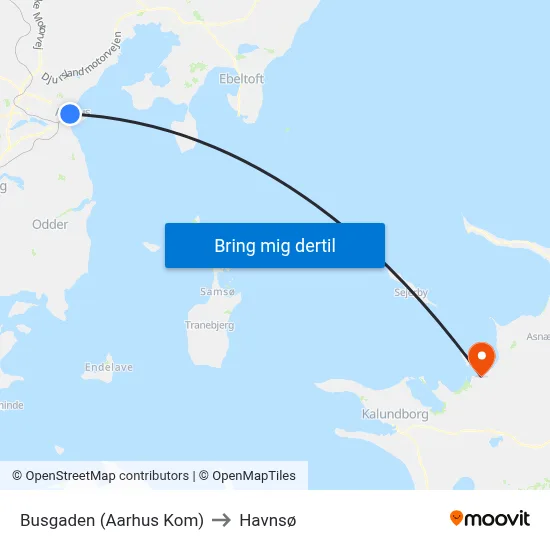 Busgaden (Aarhus Kom) to Havnsø map