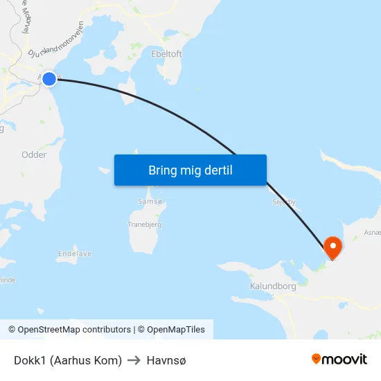 Dokk1 (Aarhus Kom) to Havnsø map