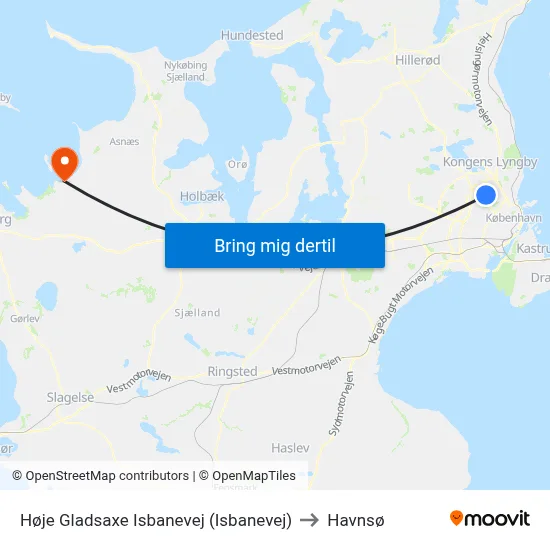Høje Gladsaxe Isbanevej (Isbanevej) to Havnsø map