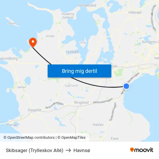 Skibsager (Trylleskov Allé) to Havnsø map