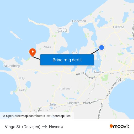 Vinge St. (Dalvejen) to Havnsø map