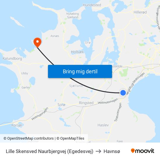 Lille Skensved Naurbjergvej (Egedesvej) to Havnsø map