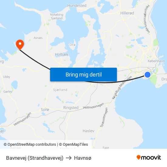 Bavnevej (Strandhavevej) to Havnsø map