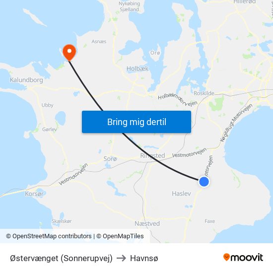 Østervænget (Sonnerupvej) to Havnsø map