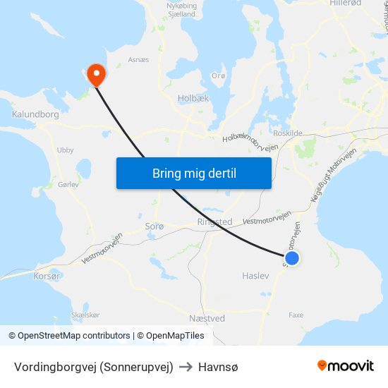 Vordingborgvej (Sonnerupvej) to Havnsø map