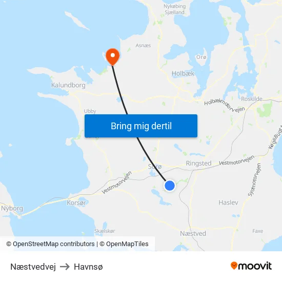Næstvedvej to Havnsø map