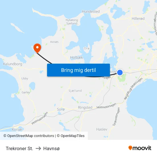 Trekroner St. to Havnsø map