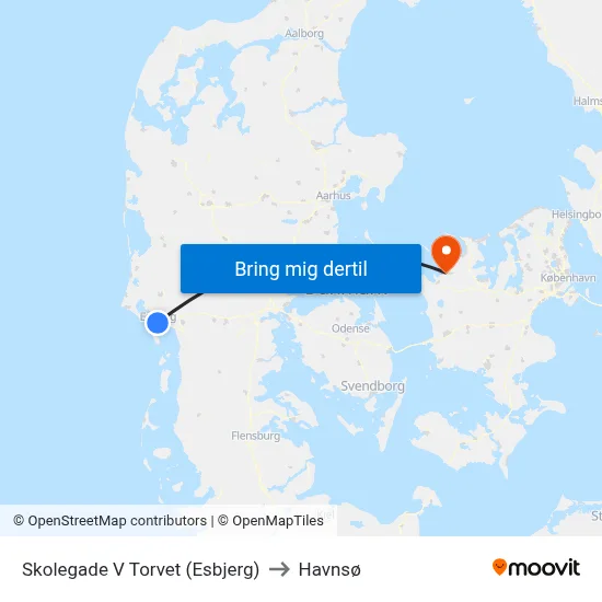 Skolegade V Torvet (Esbjerg) to Havnsø map