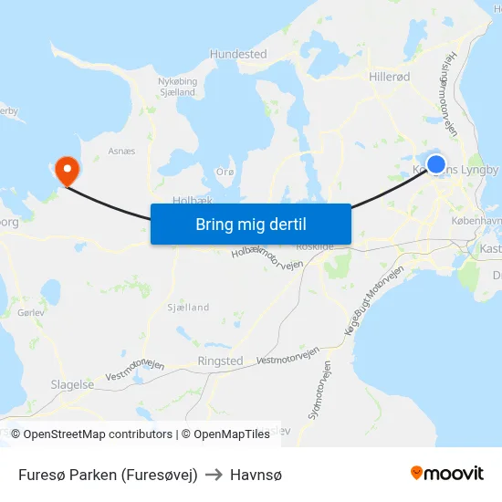 Furesø Parken (Furesøvej) to Havnsø map