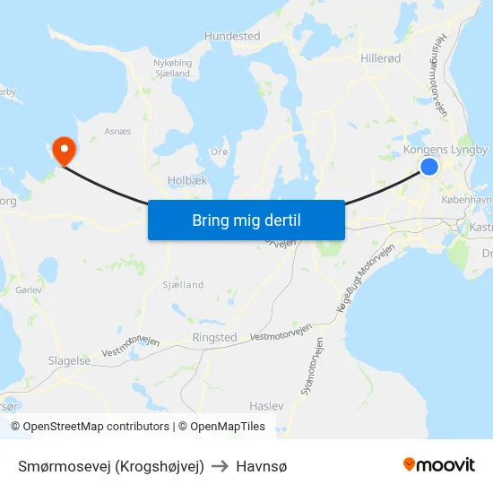 Smørmosevej (Krogshøjvej) to Havnsø map