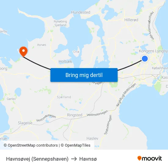 Havnsøvej (Sennepshaven) to Havnsø map