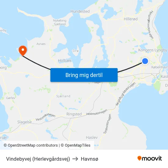 Vindebyvej (Herlevgårdsvej) to Havnsø map