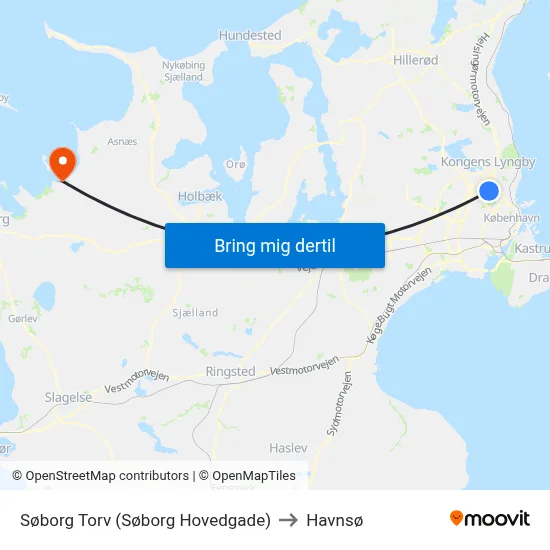Søborg Torv (Søborg Hovedgade) to Havnsø map