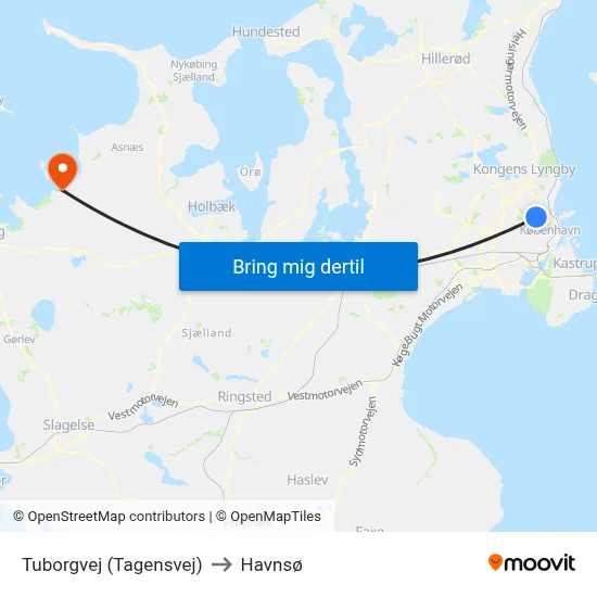 Tuborgvej (Tagensvej) to Havnsø map