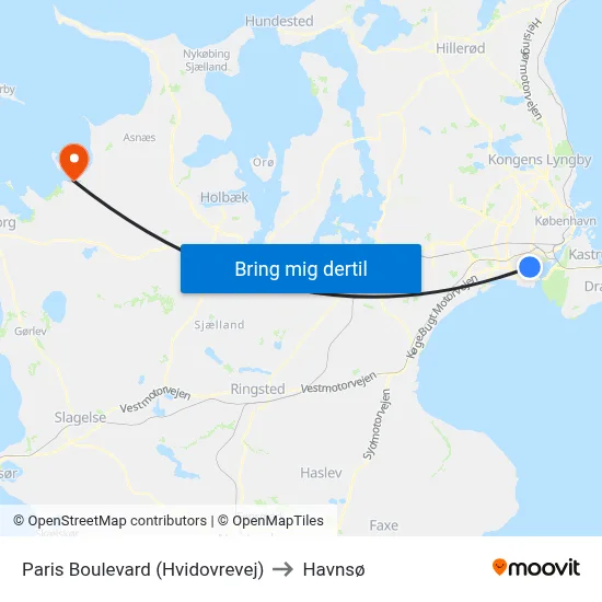 Paris Boulevard (Hvidovrevej) to Havnsø map