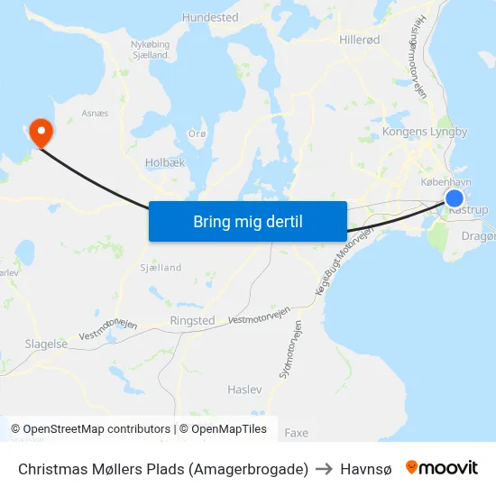 Christmas Møllers Plads (Amagerbrogade) to Havnsø map