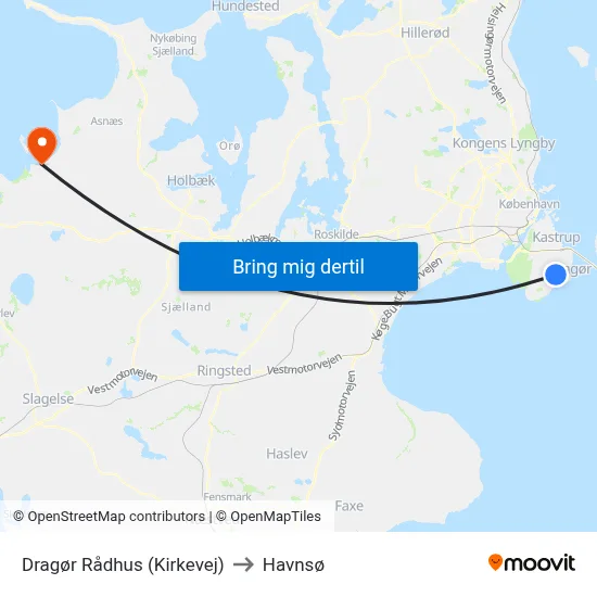 Dragør Rådhus (Kirkevej) to Havnsø map