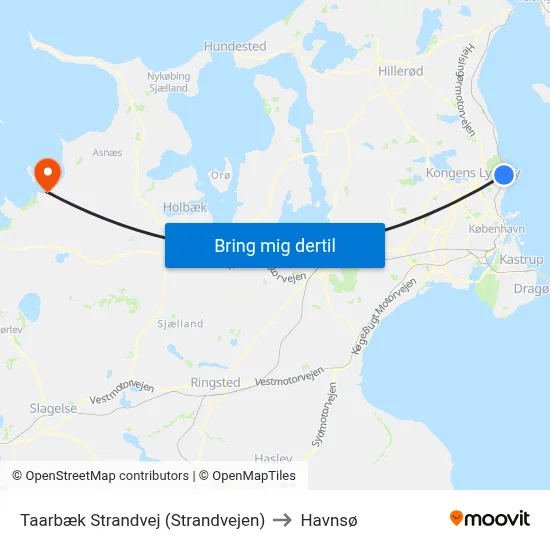 Taarbæk Strandvej (Strandvejen) to Havnsø map