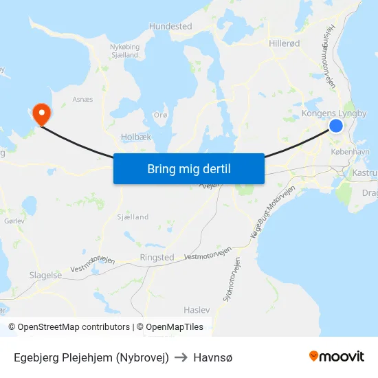 Egebjerg Plejehjem (Nybrovej) to Havnsø map