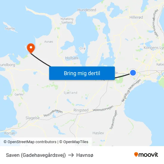 Saven (Gadehavegårdsvej) to Havnsø map