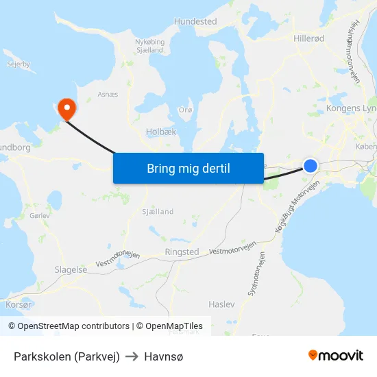 Parkskolen (Parkvej) to Havnsø map