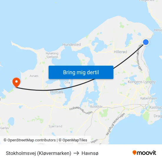 Stokholmsvej (Kløvermarken) to Havnsø map