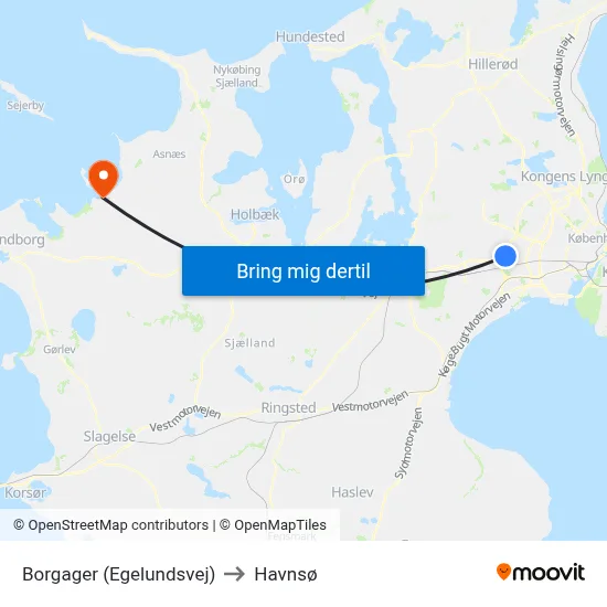 Borgager (Egelundsvej) to Havnsø map