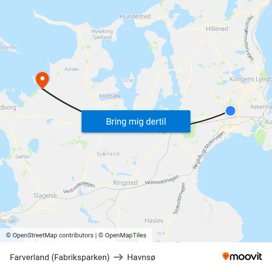 Farverland (Fabriksparken) to Havnsø map