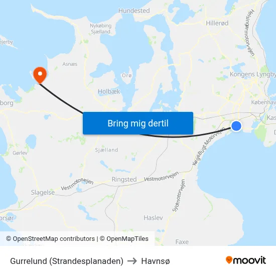 Gurrelund (Strandesplanaden) to Havnsø map