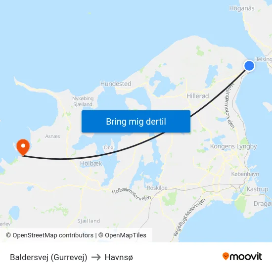 Baldersvej (Gurrevej) to Havnsø map