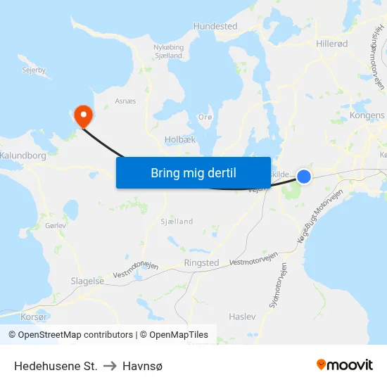 Hedehusene St. to Havnsø map